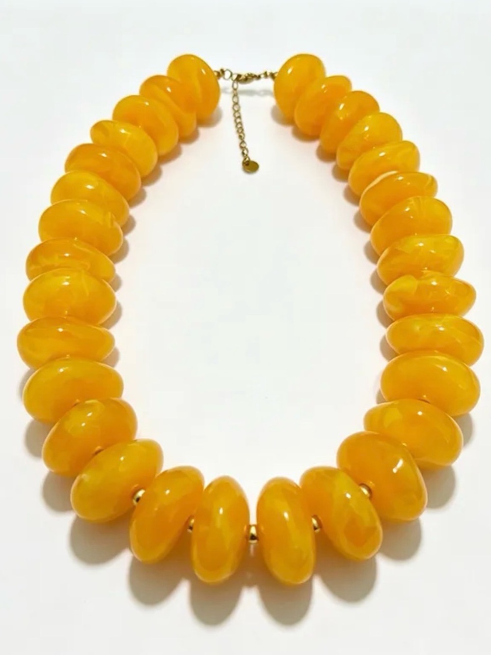 Yellow Chunky Beaded Statement Necklace